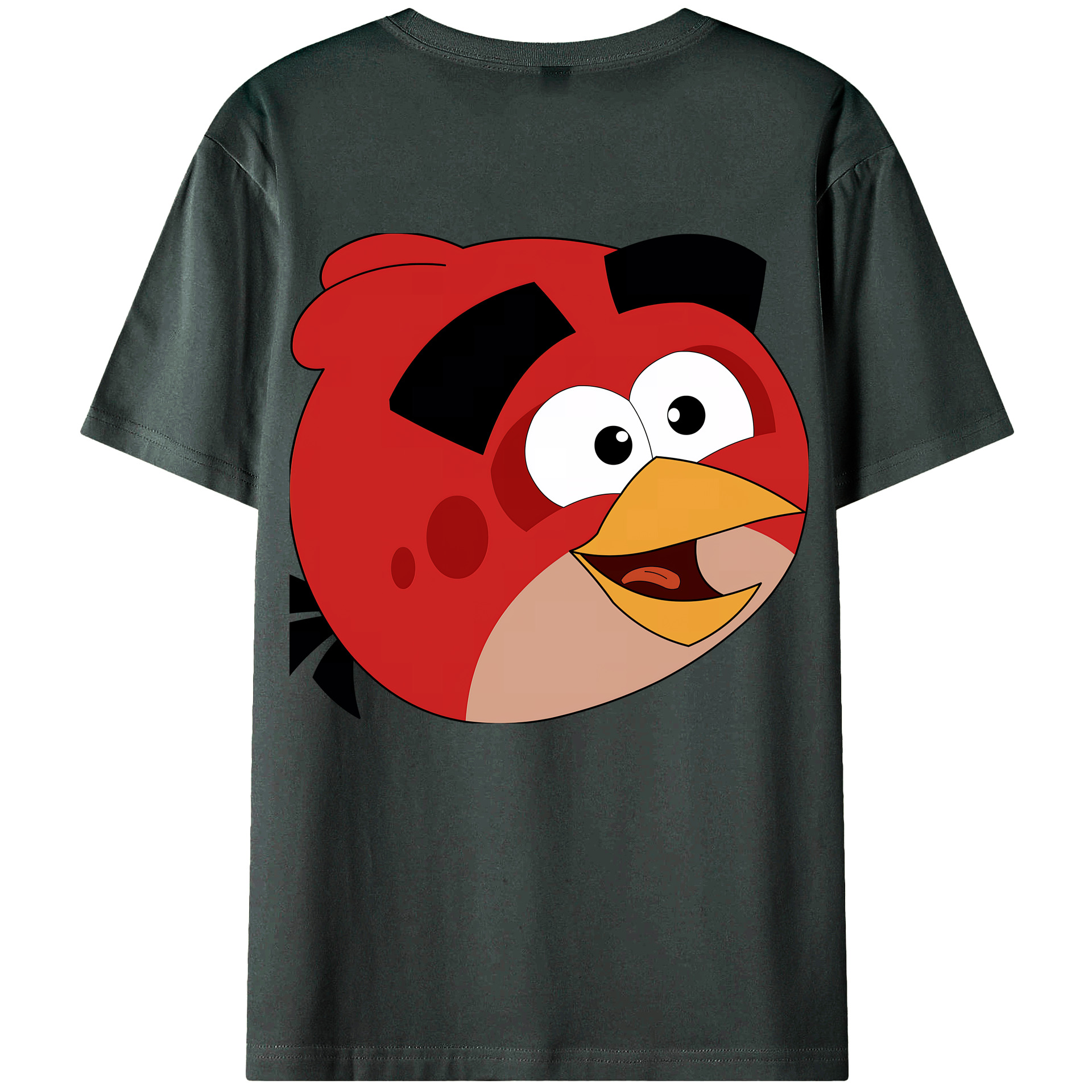 （画像用） Angry Birds アングリーバード 綿100％ メンズ半袖Tシャツ（バックプリント） 通気性
